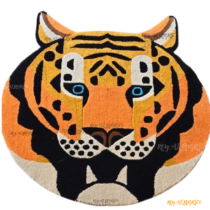 hand-tufted tiger face rug